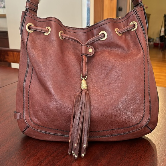 Cole Haan Leather Drawstring Shoulder Bag EUC - Picture 4 of 16
